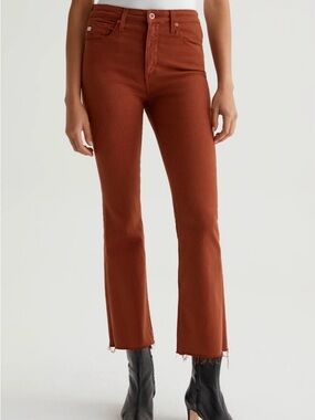 AG Farrah High Rise Cropped Bootcut Jeans In Spiced Maple